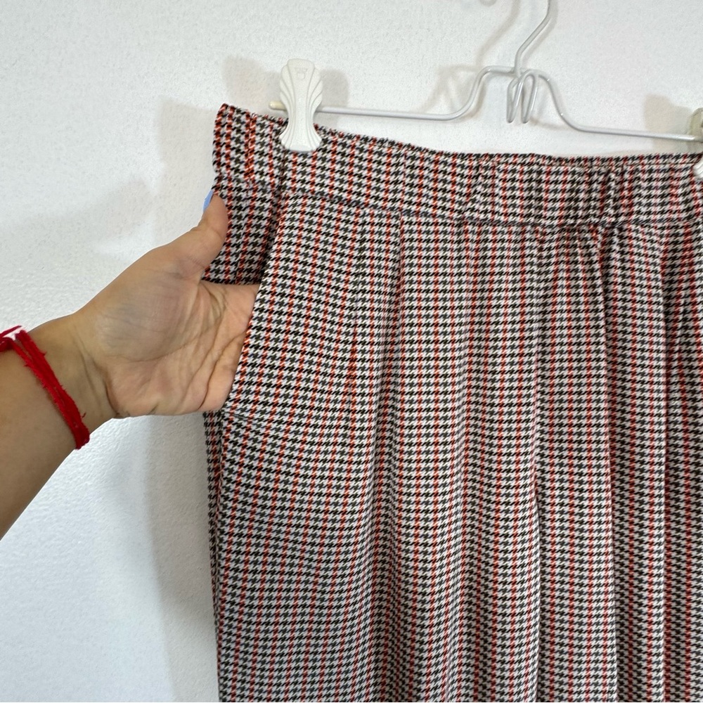 Equipment Hadley 100% Silk Houndstooth Relax Fit Elastic Waistband Dress Pants M - Picture 10 of 16
